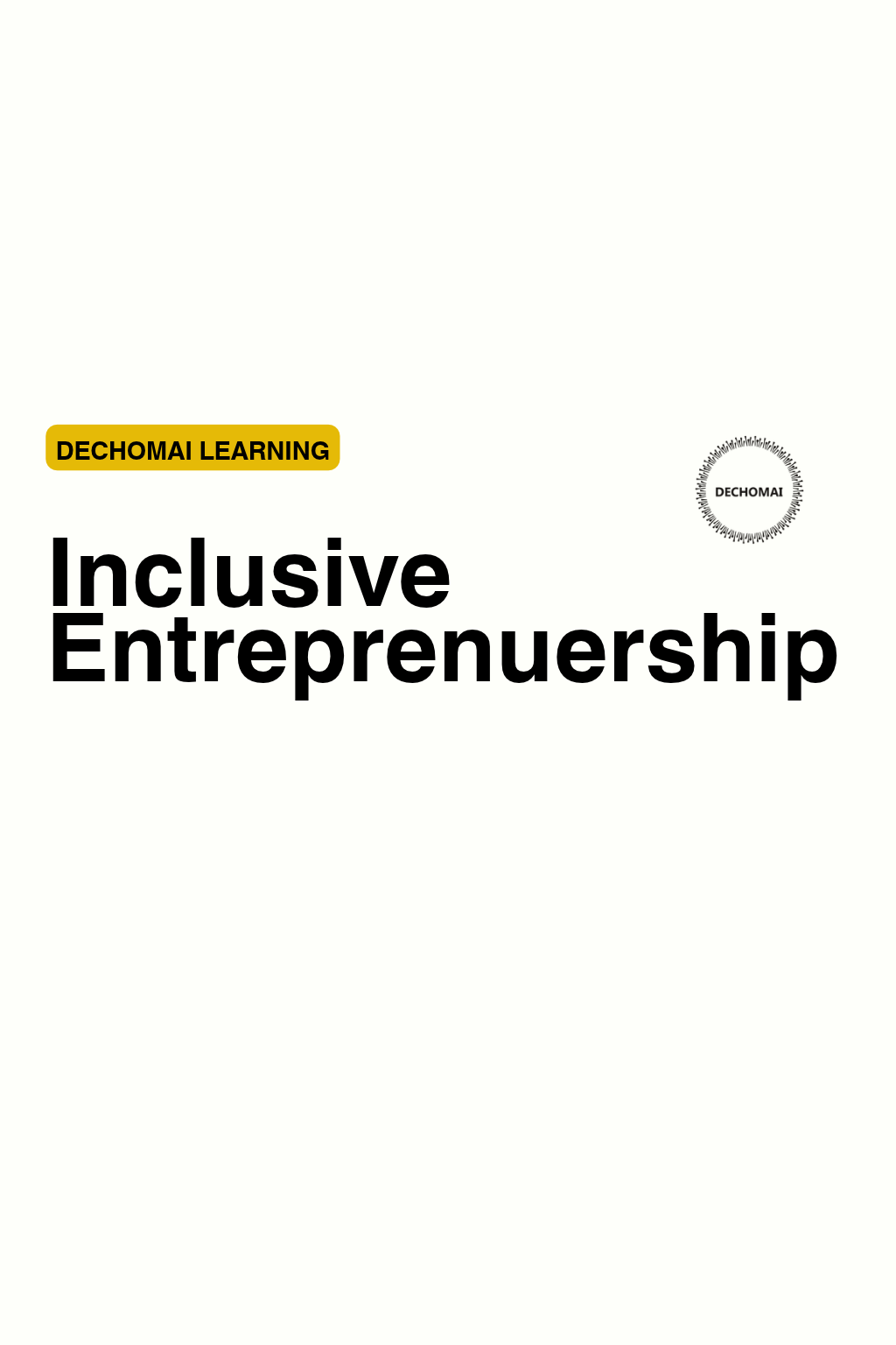 Inclusive Entrepreneurship (Short Course)